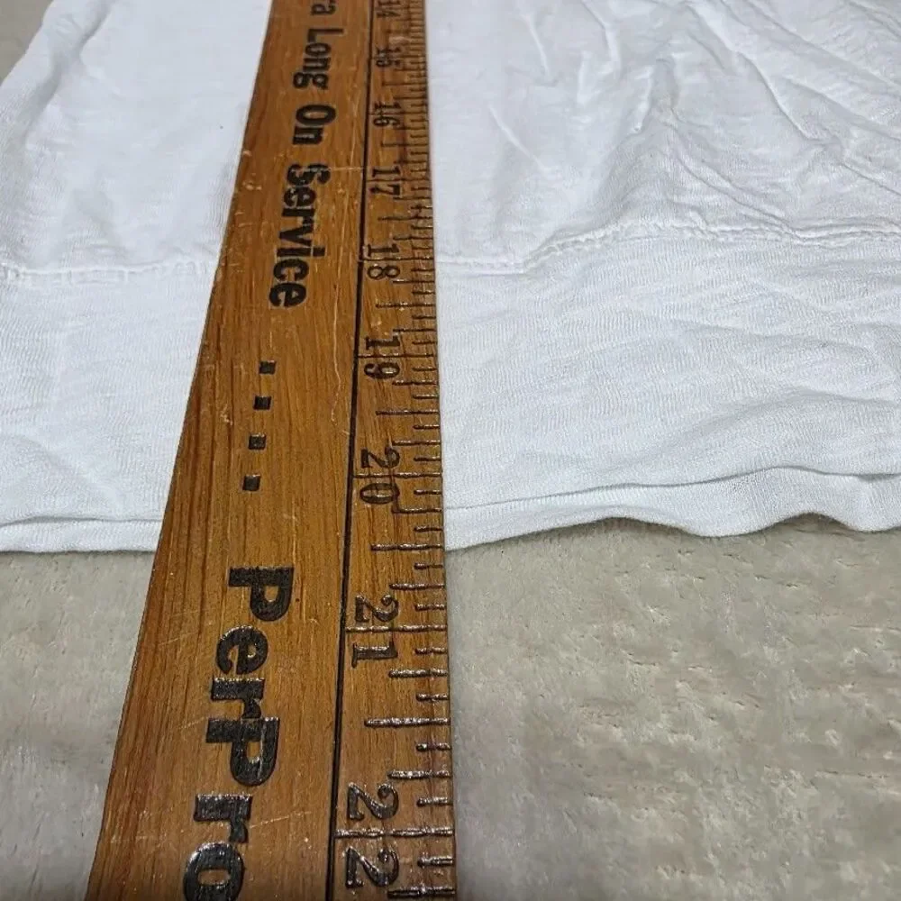 Bobi Los Angeles XS White Long Sleeve Crewneck Banded Waist/Cuff Ruffle Armhole - Picture 10 of 11